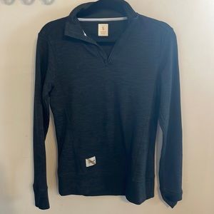 Tracksmith Charcoal 3/4 Zip Pullover Sz Sm